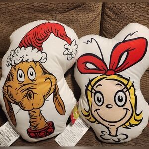 Cindy Lou Who and Max Pillows